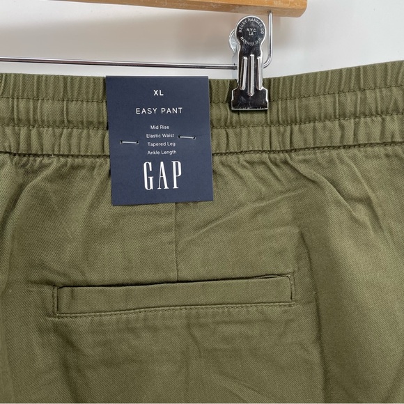 NEW GAP Easy Pant Olive Green Mid Rise Tapered Leg XL - Picture 5 of 7